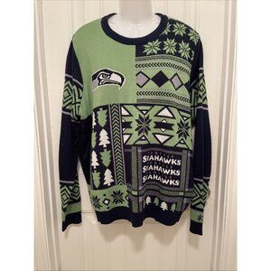 Seattle Seahawks Sweater NFL Team Apparel Men Size 2XL Team‎ Colors Winter Wear